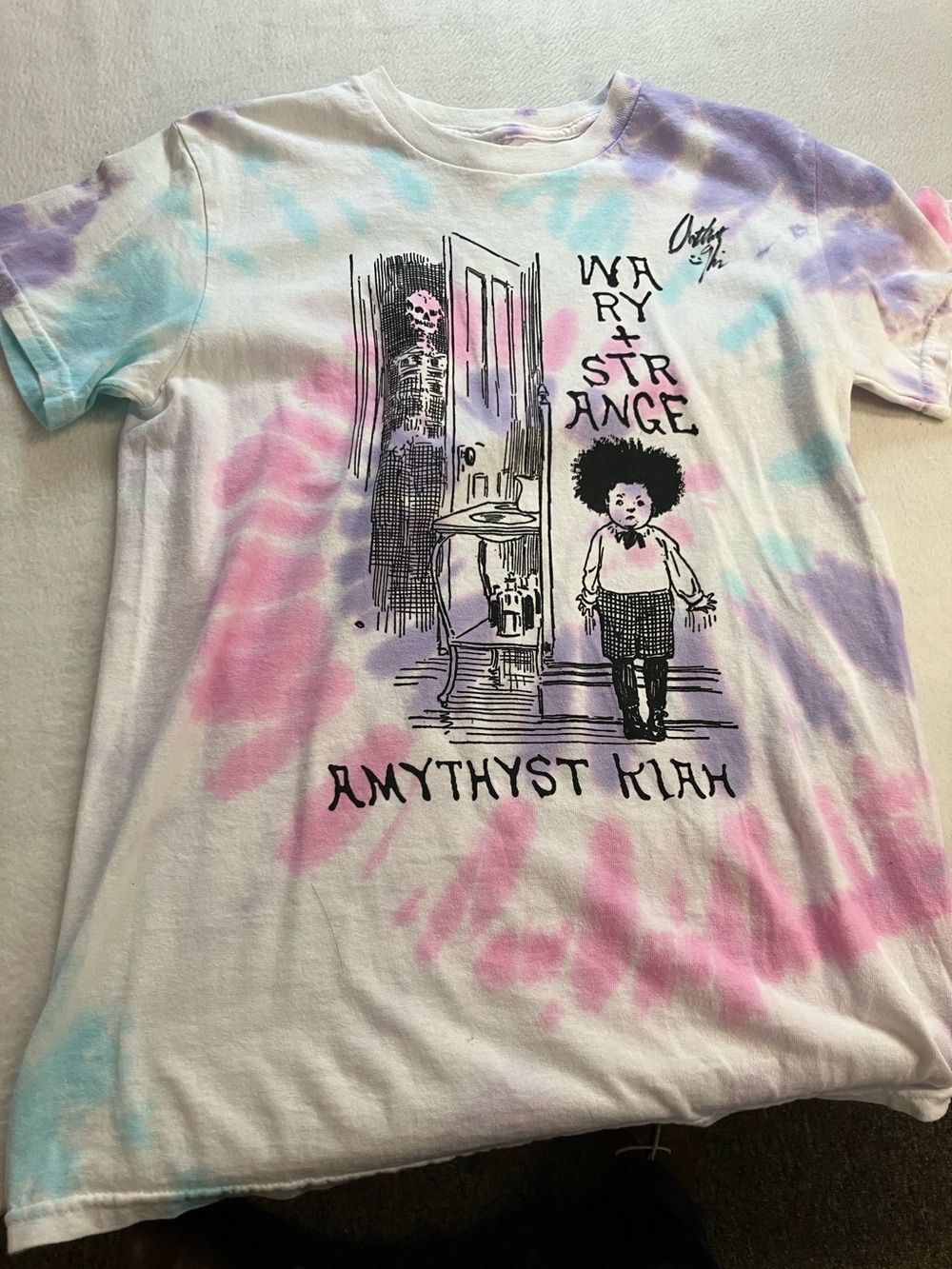 Amethyst Kiah Kids' Short-Sleeve Tie-Dye Graphic Tee - Pink & Purple